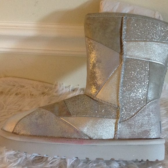 New UGG Classic Glitter Patchwork Cottagecore  Campus - Picture 7 of 7
